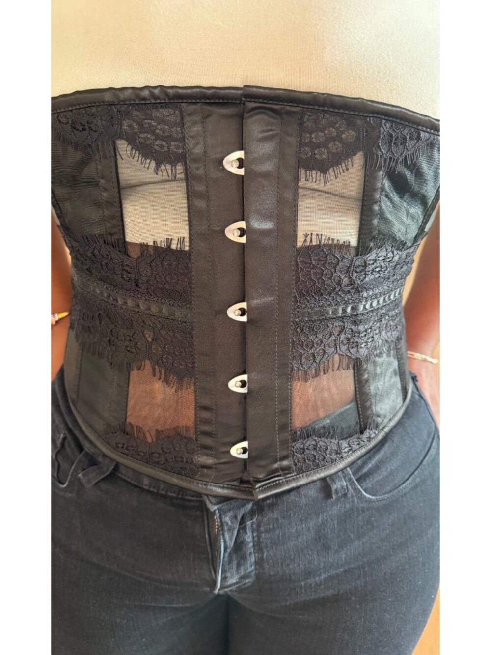 Fox & Royal City Chic Black Betty Trim Underbust Corset Sz 34 (39/40" Waist) NEW - Picture 2 of 15